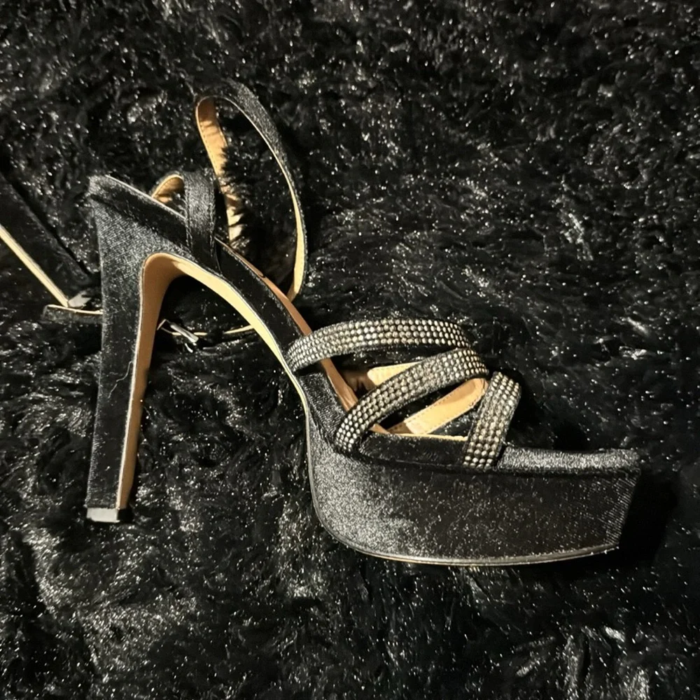 Jessica Simpson Womens Balina Stiletto Dress Black Velvet size 7.5
